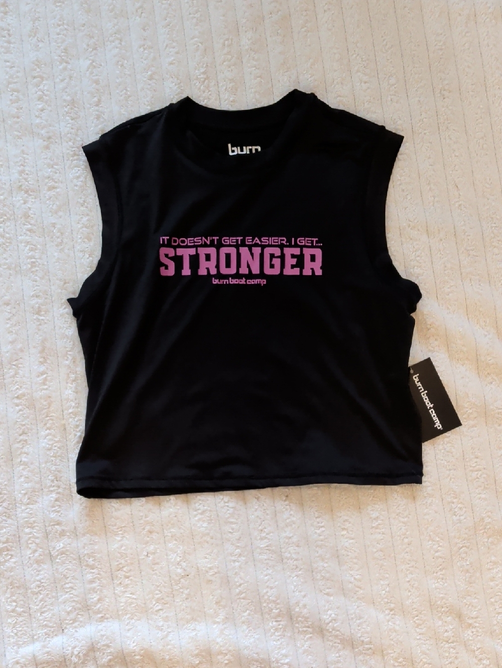 Burn Bootcamp Black Graphic Muscle Tank - Stronger